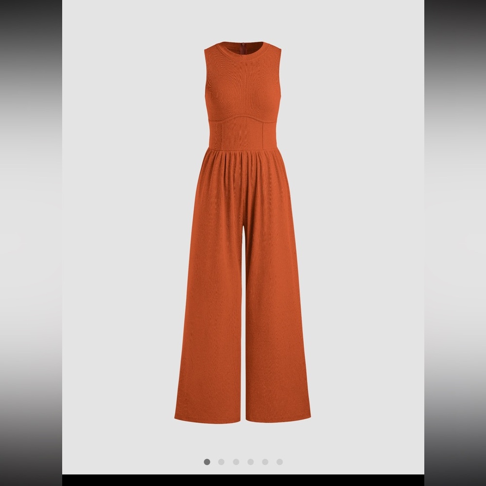 Cider Solid Sleeveless wide leg jumpsuit size large , 2 colors available